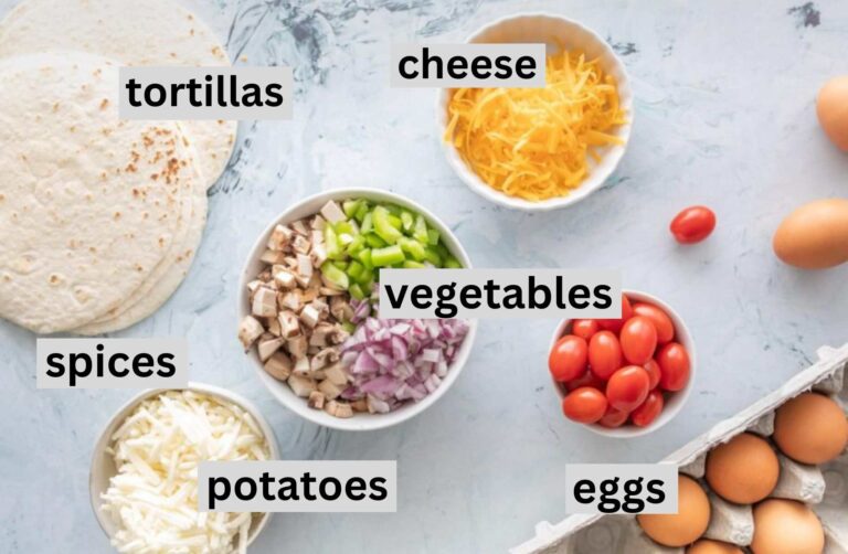 ingredients for healthy breakfast tacos on a table