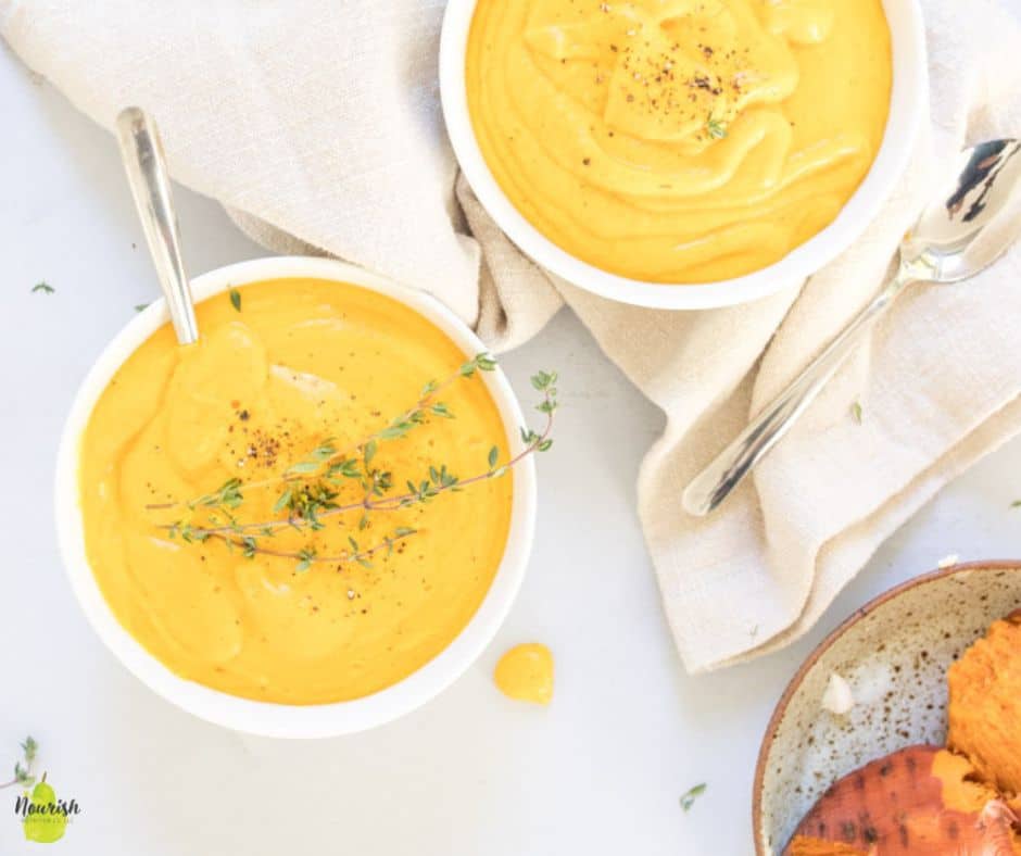 Easy Sweet Potato Soup - Nourish Nutrition Blog