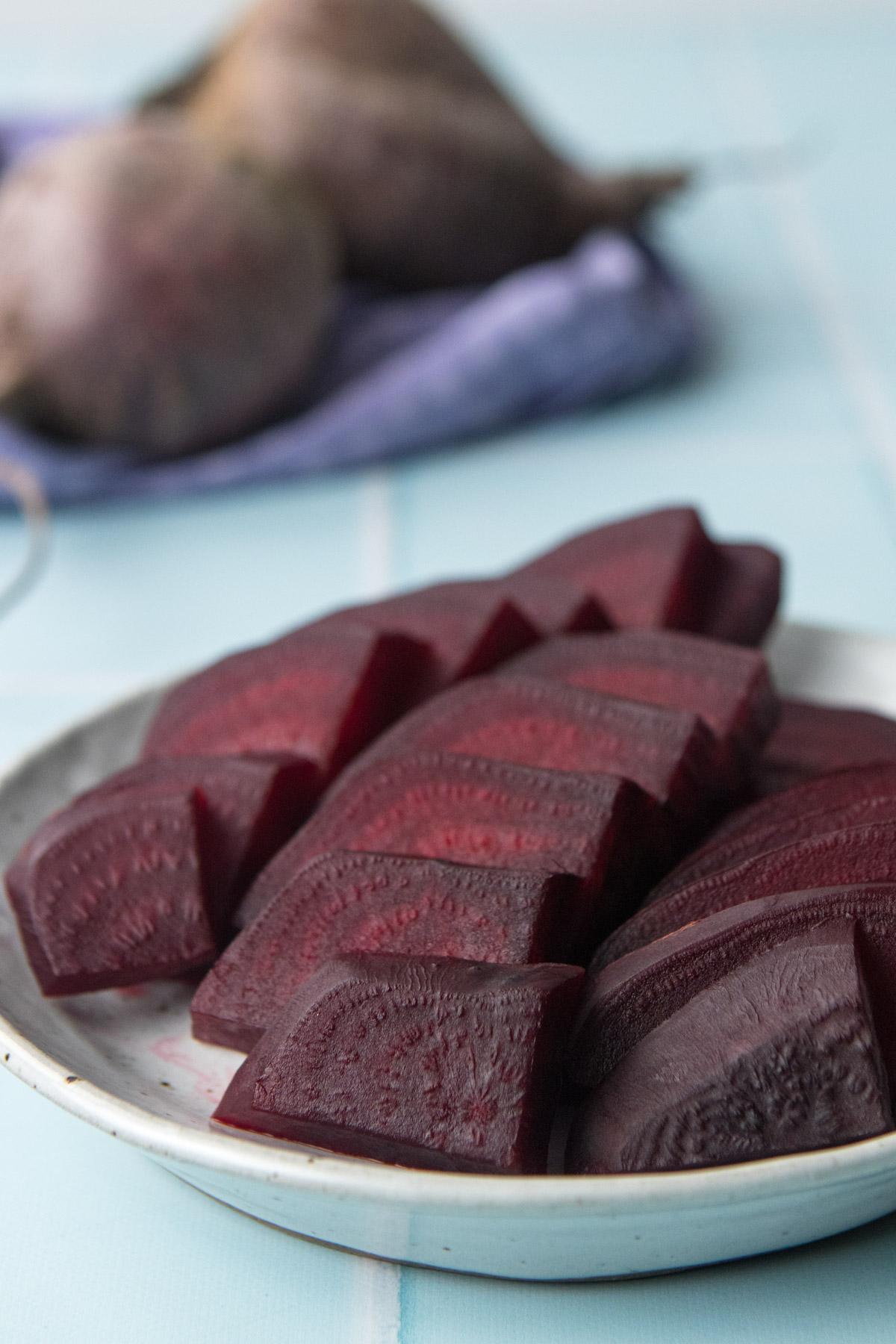 Instant Pot beets on a plate