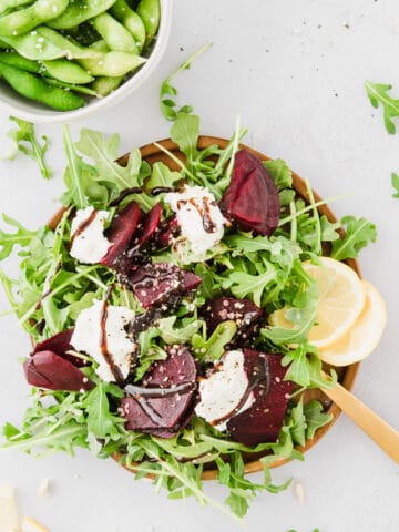 beet and arugula salad on a plate