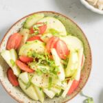 close up of an easy cucumber salad