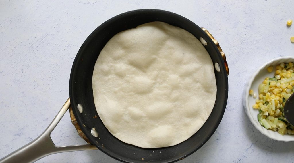 tortilla in a fry pan