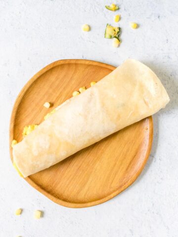 chapati roll on a plate