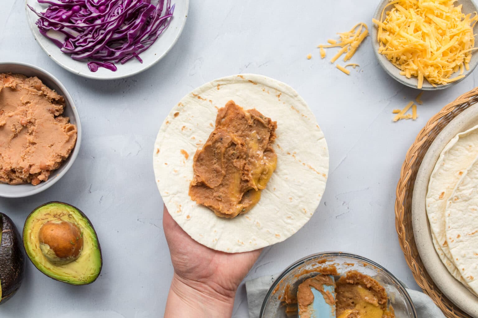Refried Bean Tacos (for one) Nourish Nutrition Blog 10 minutes!