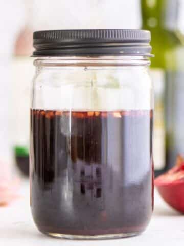 pomegranate juice in jar with black lid