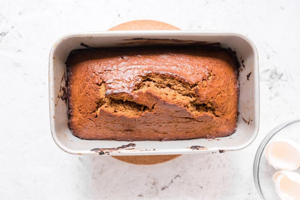 gingerbread pound cake in loaf pan