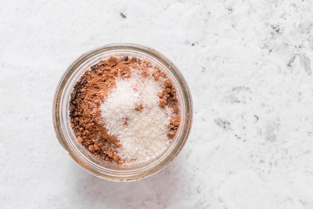 hot cocoa mix in glass jar