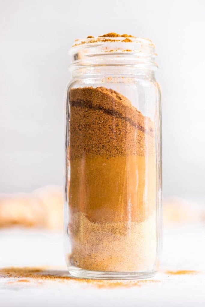 gingerbread spice mix in glass jar