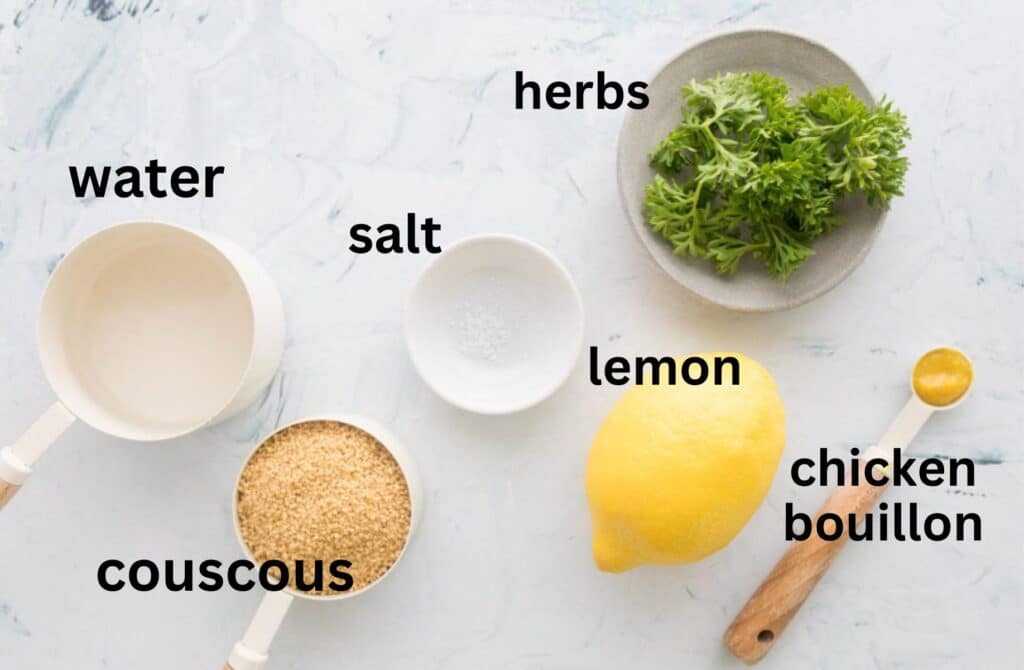 ingredients on a table for baby couscous