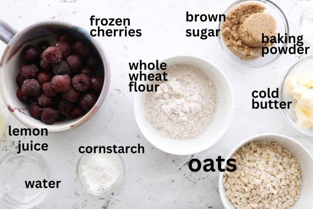 ingredients for cherry oatmeal bars