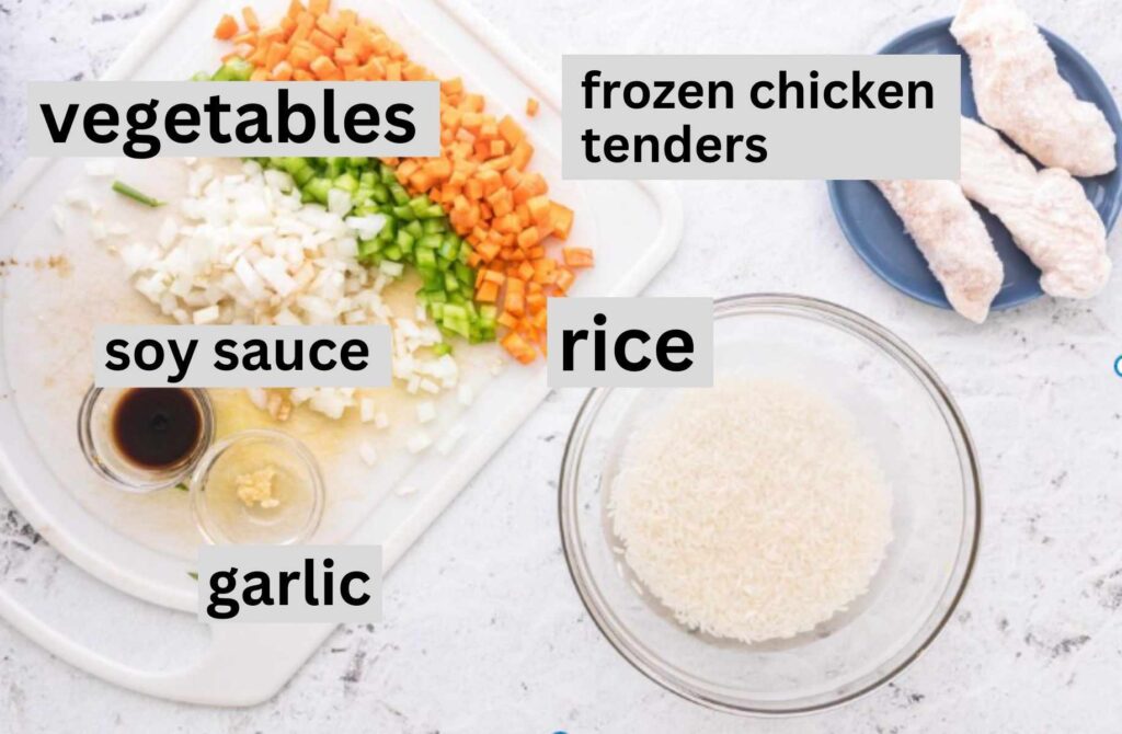 ingredients for chicken fried rice