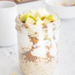 apple cinnamon overnight oats in a glass jar