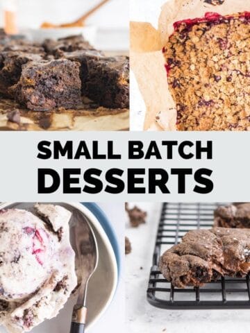 four desserts in a collage with text overlay