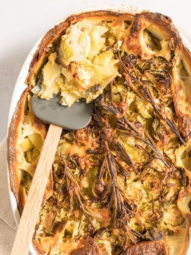 Potato and Brussels Sprout Au Gratin