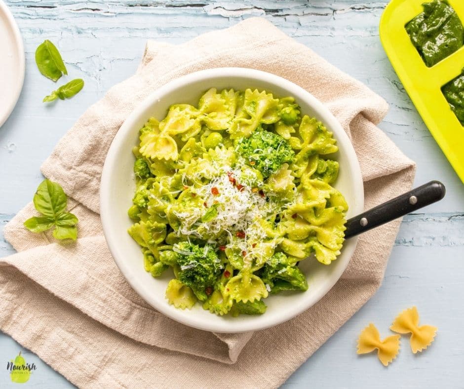 Pesto Pasta for One – Nourish Nutrition Blog