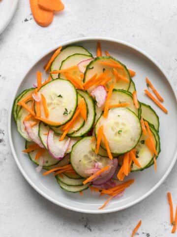 cucumber salad on a plate