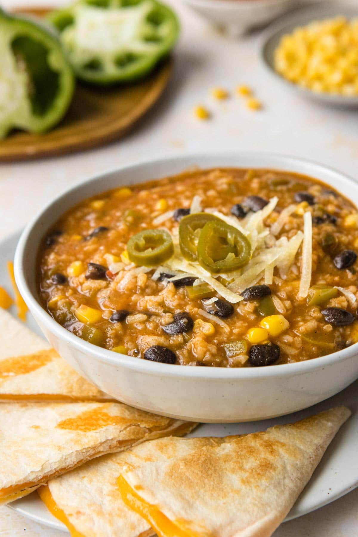 rice and bean soup in bowl