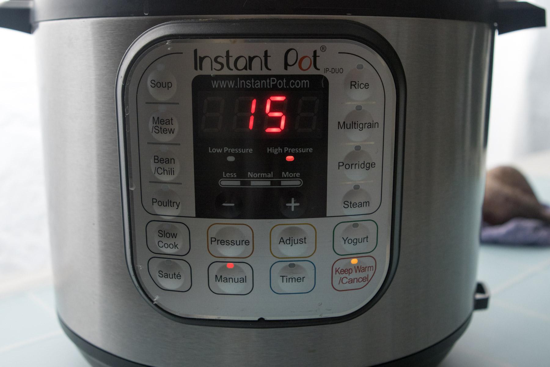 instant pot with timer on