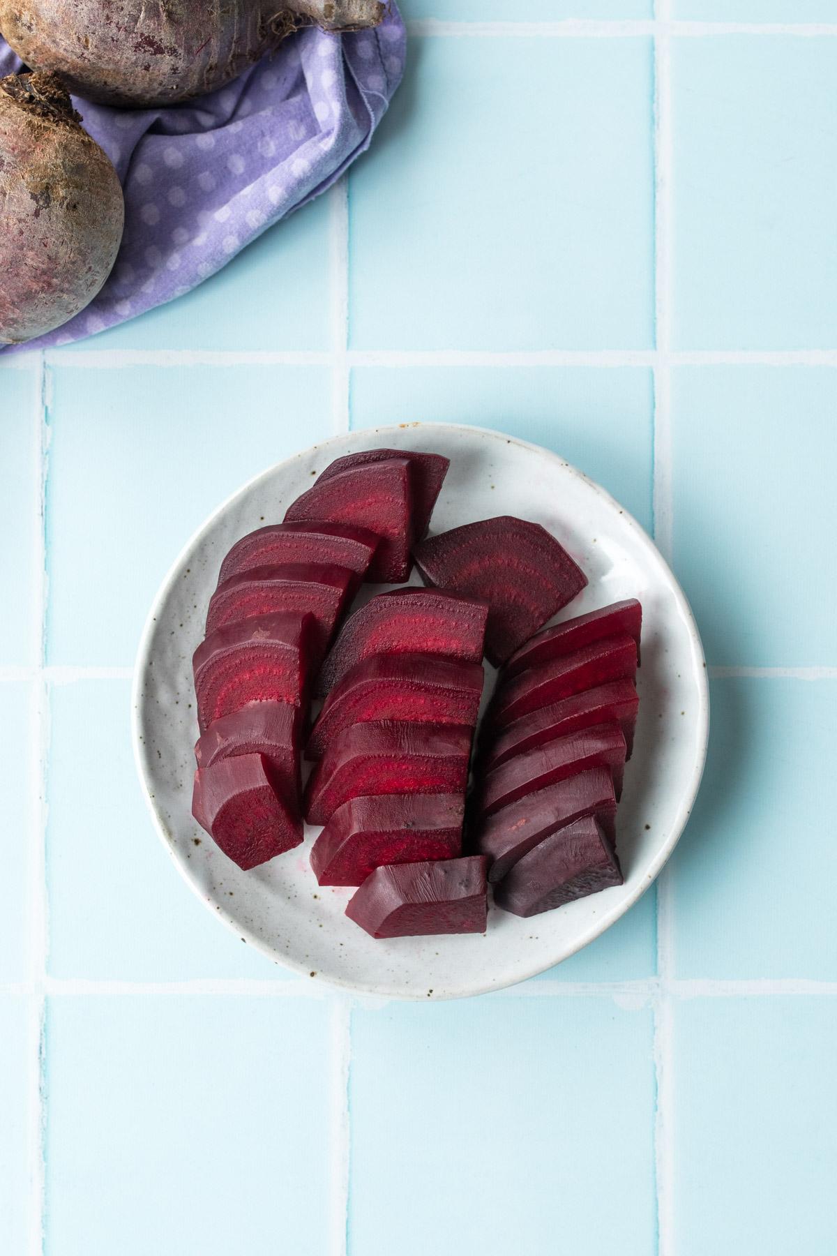 sliced beets on a plate