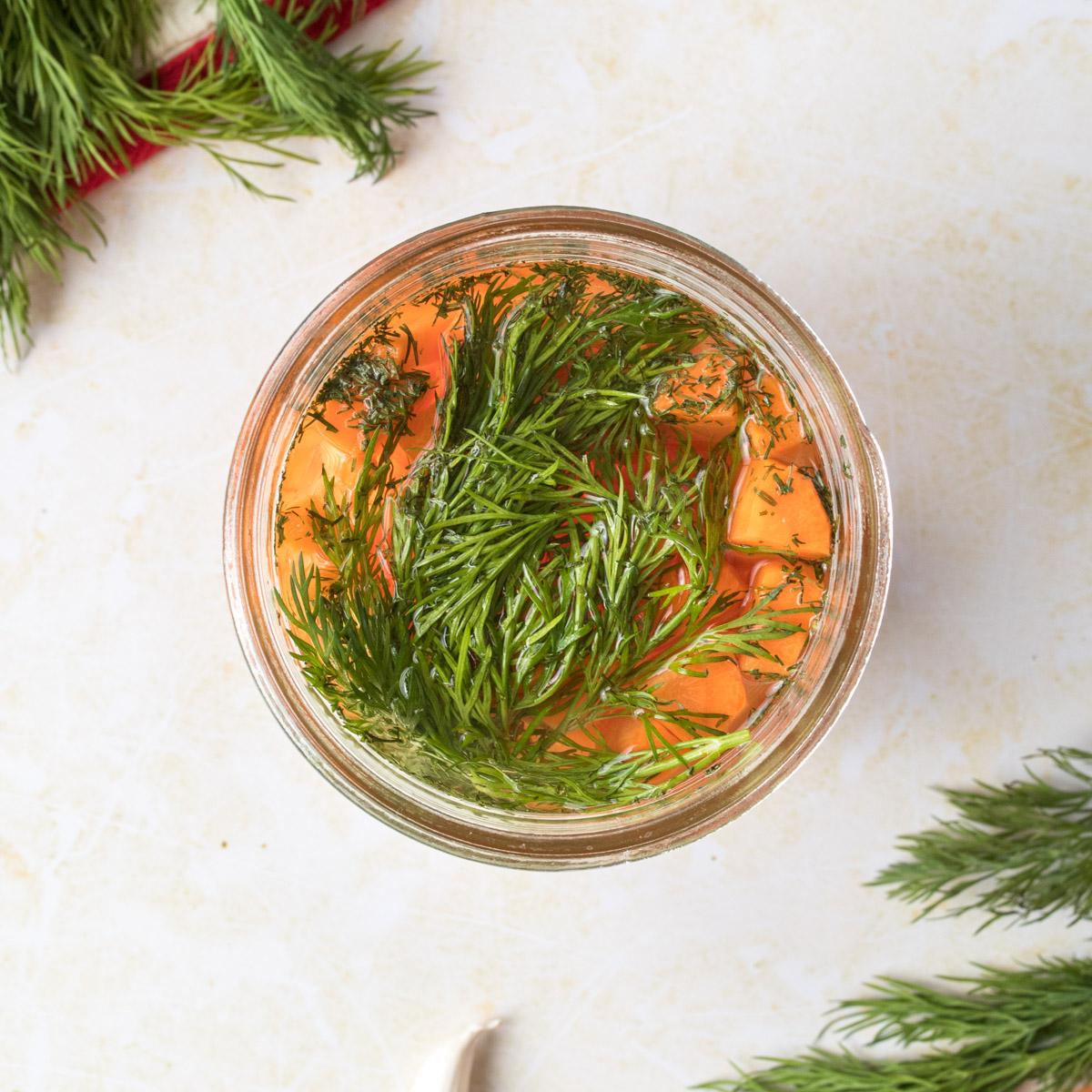 Pickled Dill Carrots Nourish Nutrition Blog