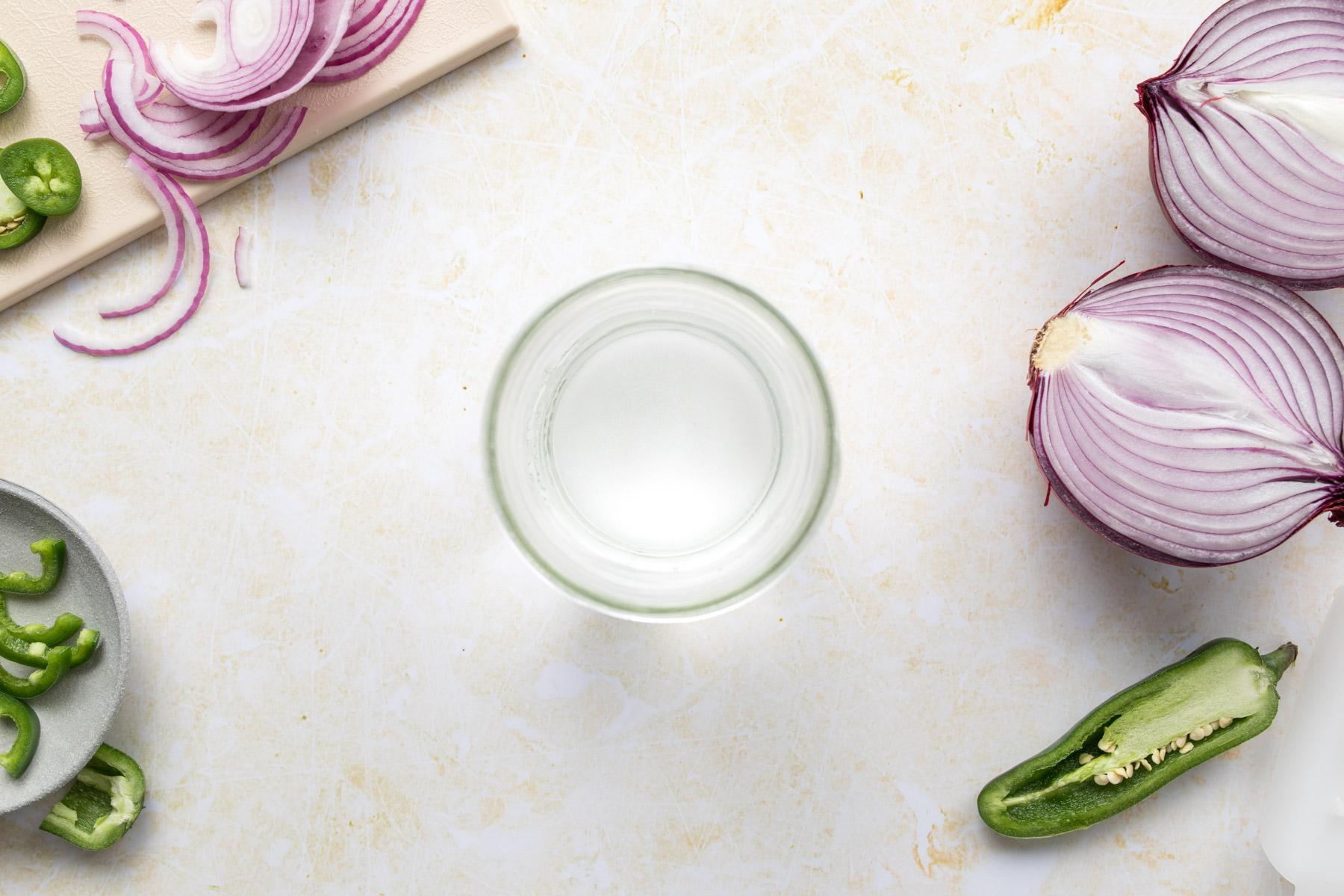 pickling liquid in glass jar