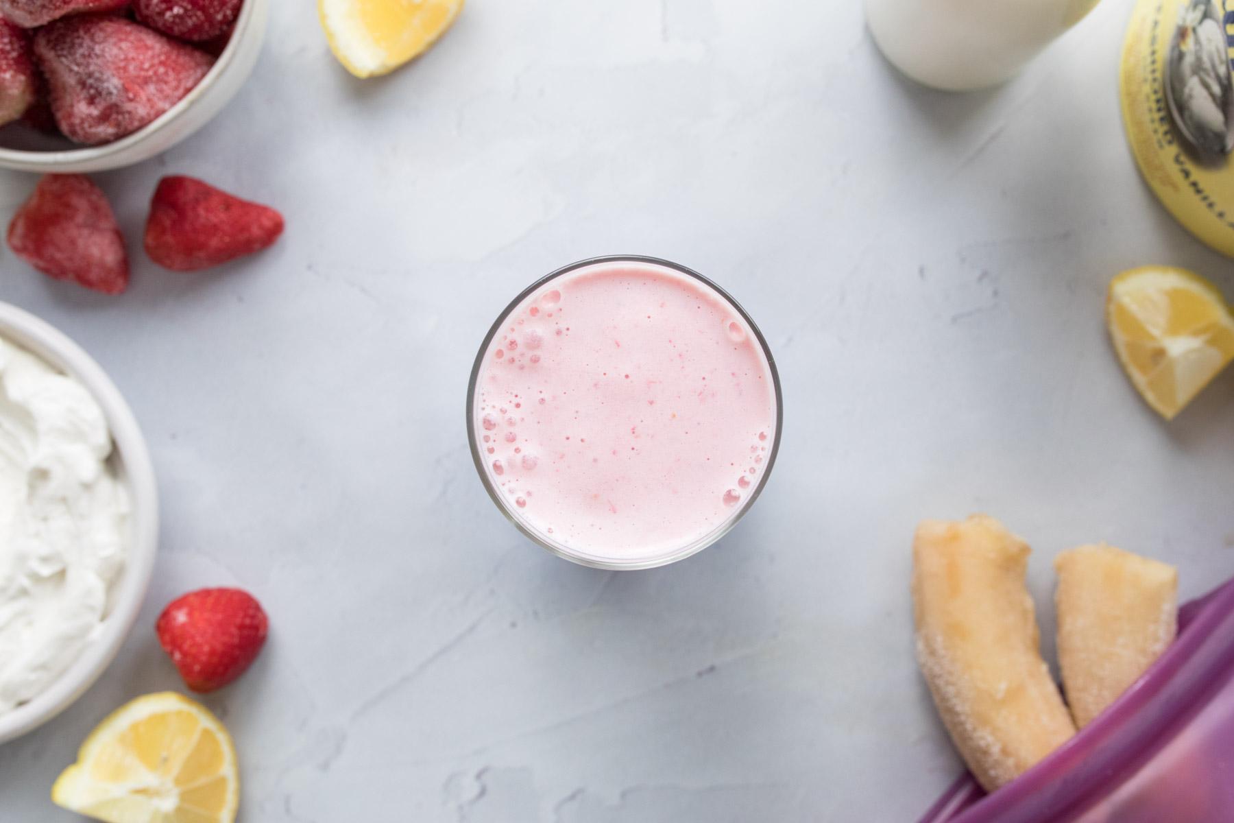 pink drink in glass