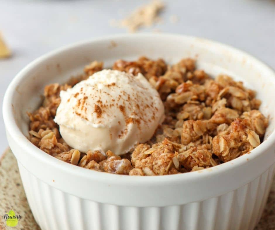 Single Serving Apple Crisp – Nourish Nutrition Blog