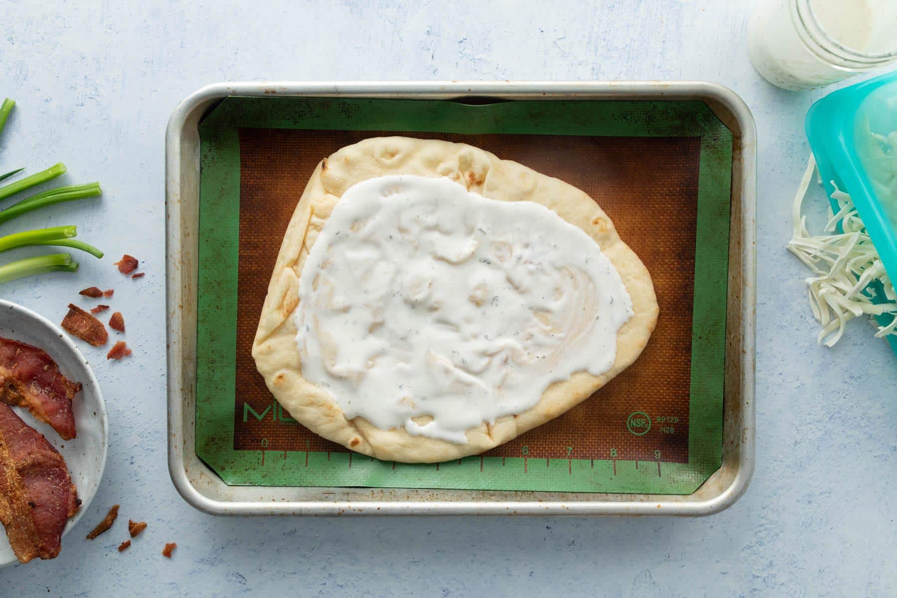 flatbread with ranch on it