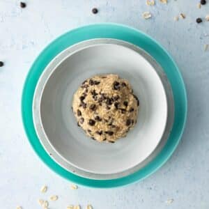 chocolate chip cookie dough on plates