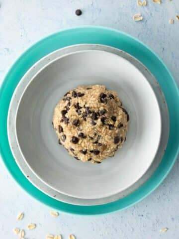 chocolate chip cookie dough on plates