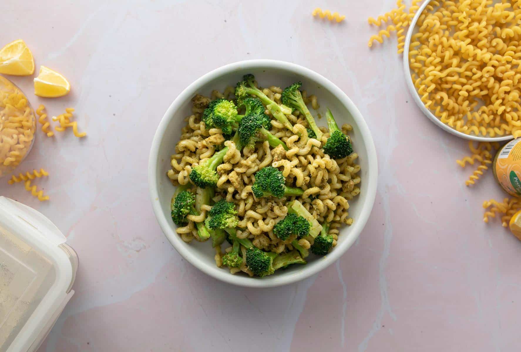 bowl of pasta and broccoli