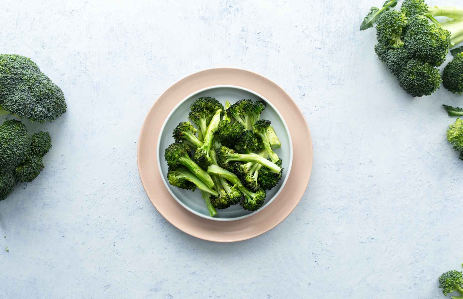 roasted broccoli on plate