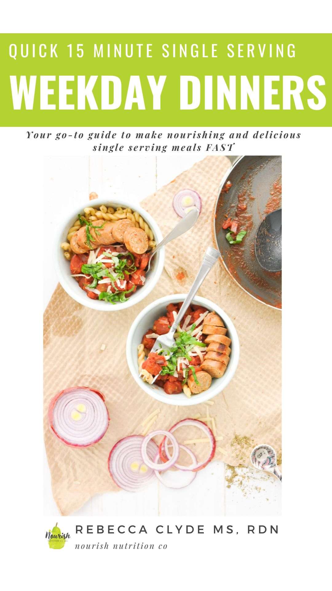 two bowls of pasta with sauce, sausage